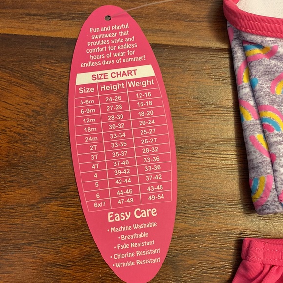 👶🏻 5/$10 NWT Sol Swim 2 piece baby girl swimsuit Rainbow print - Picture 5 of 5